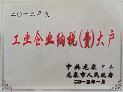 2012年工業(yè)企業(yè)納稅大戶